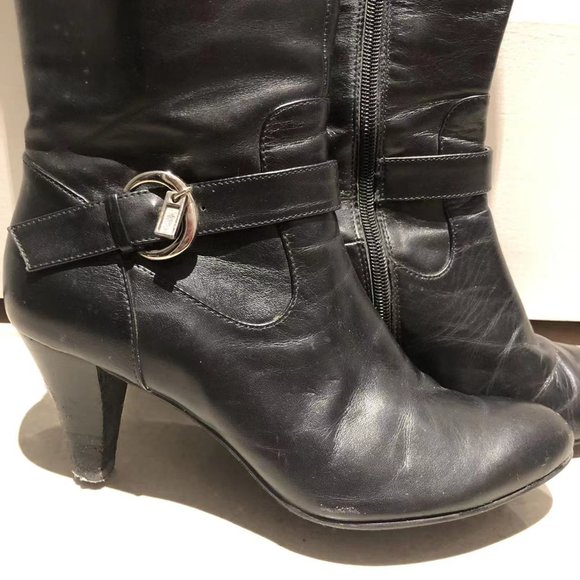 7.5 Size Heel Genuine Leather Women's Pointed Toe Side Zip Stiletto High Heel Kn - Picture 9 of 10